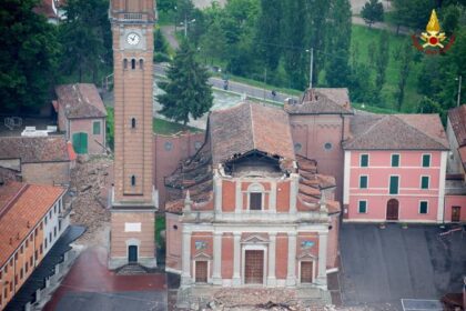 Secondo terremoto in Emilia. Le panoramiche in alta risoluzione dall'elicottero dei Vigili del Fuoco