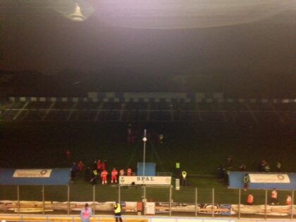 Blackout elettrico al "Paolo Mazza" durante Spal-Venezia (foto F.Pansini)