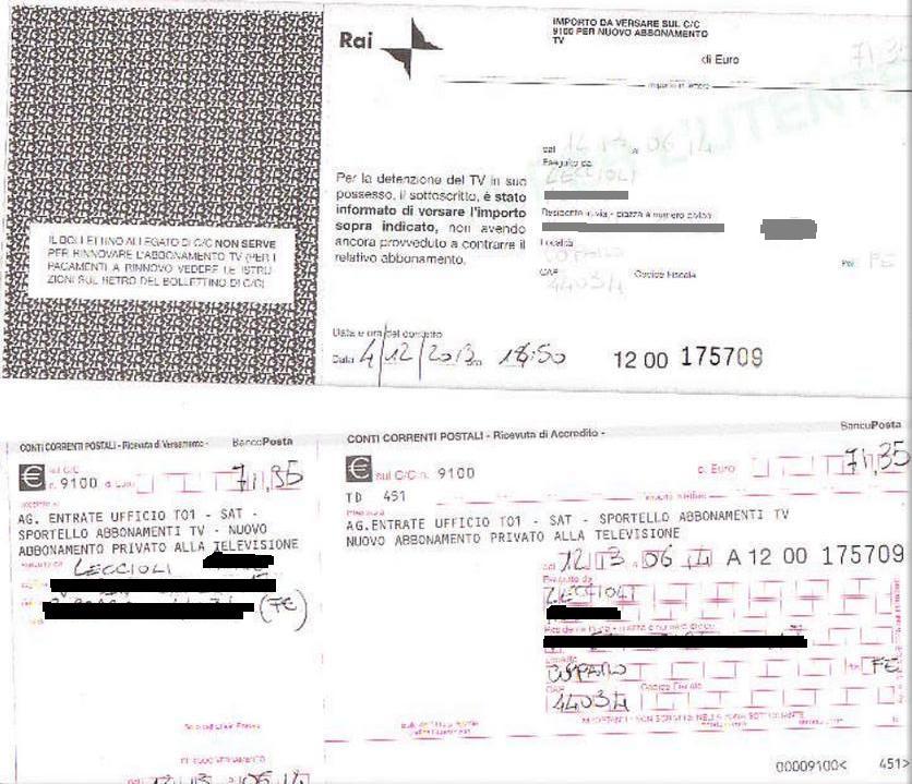 Canone Rai a bambina di 11 anni