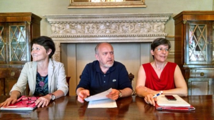 Da sinistra: Angela Alvisi, Tiziano Tagliani e Chiara Sapigni