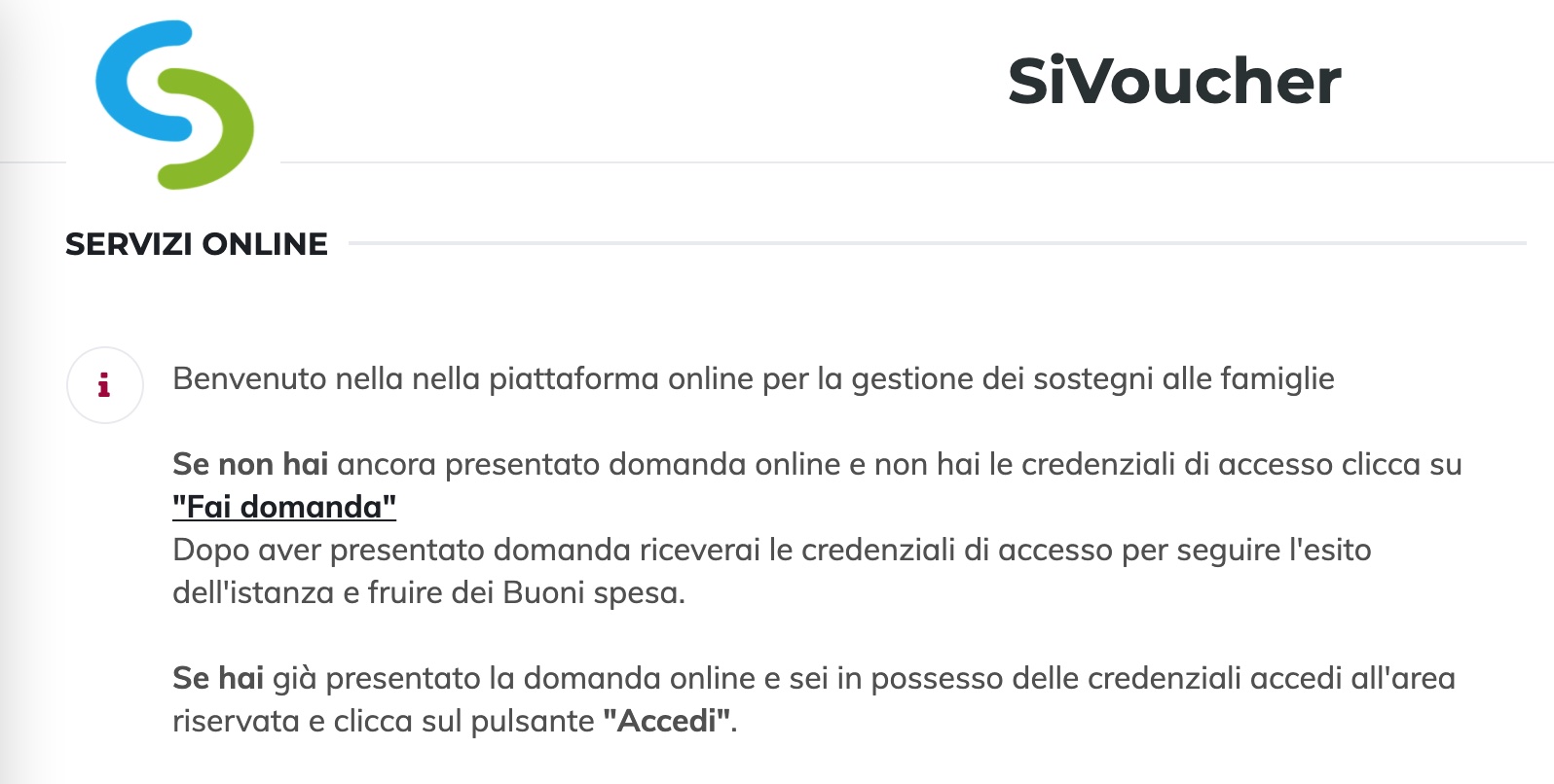 Domande online per i buoni spesa Covid