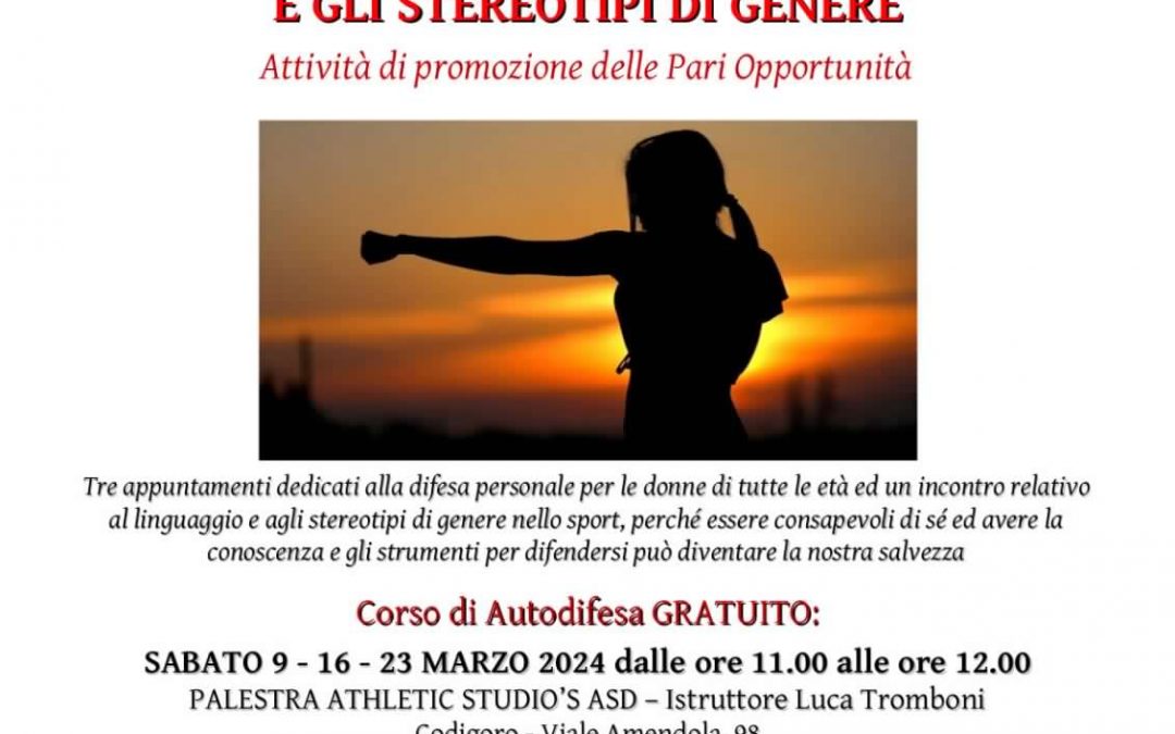 Corso di autodifesa e incontro sugli stereotipi di genere