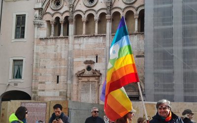 A Bondeno il presidio di Rete Pace contro il Comitato Remigrazione