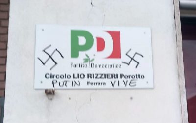 Svastiche sulla targa del circolo Pd di Porotto. “Un atto vile”