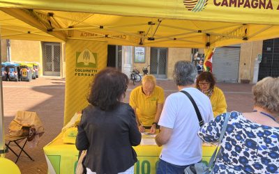 Coldiretti Ferrara in piazza per dire no al cibo falso