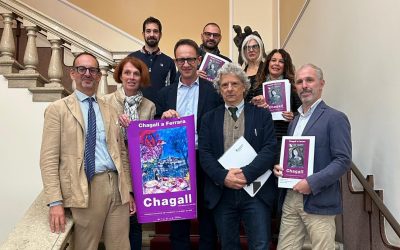 Chagall sulle vetrine dei negozi in Borgo Leoni