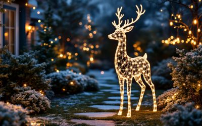 Decorazioni natalizie coordinate: la renna come protagonista del giardino