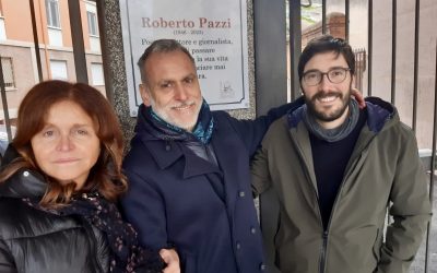 Installata in Contrada della Rosa una targa in memoria di Roberto Pazzi