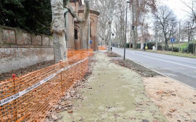 In viale Alfonso I d’Este temporanee modifiche alla viabilità per i lavori della nuova passerella pedonale