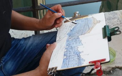 A lezione di pittura con il maestro Alberto Lunghini