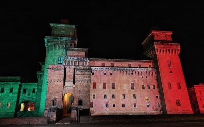 Castello Estense tricolore per la ricorrenza dell’Unità nazionale