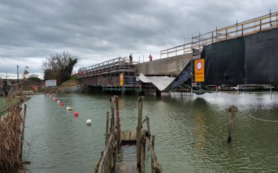 Passerella chiusa dal 20 aprile nel cantiere del ponte sul Po di Volano