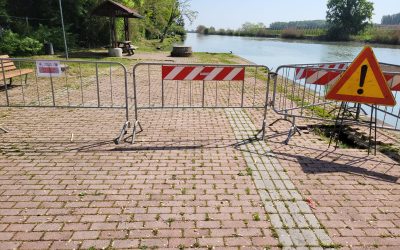 Cedimenti all’attracco fluviale di Sabbioncello San Vittore