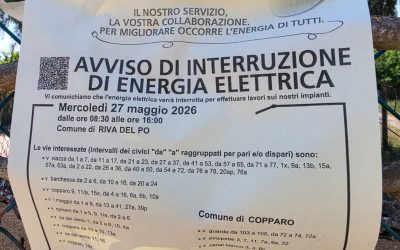 Riva del Po, blackout programmati con 33°C: Cenacchi diffida Comune ed E-Distribuzione per rischio salute