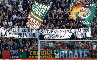 Da Venezia a Firenze, le curve espongono le frasi dei bimbi per Aldro
